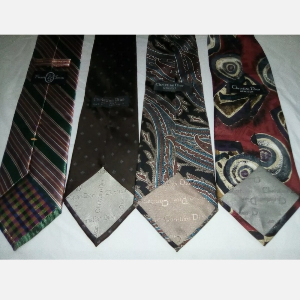 Lot of four ties by christian dior and private stk - Picture 2 of 2